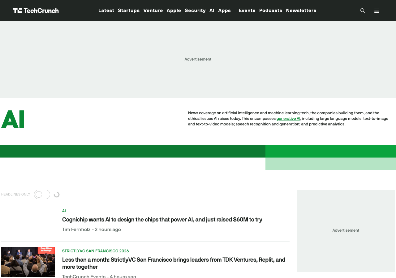 TechCrunch AIカテゴリ