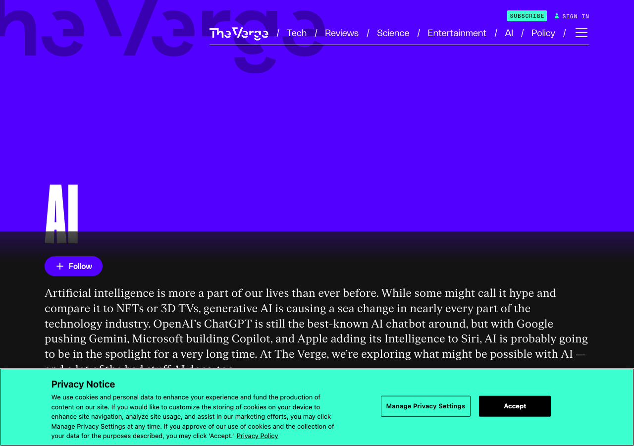 The Verge AIカテゴリ