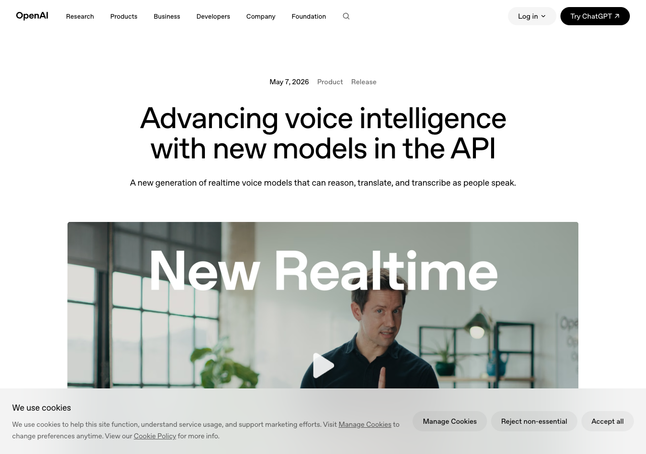 OpenAI: Advancing voice intelligence with new models in the API